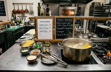 Fresh pasta dishes for lunch service